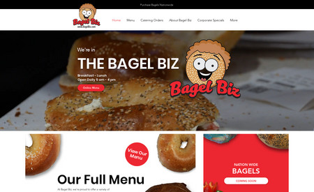 BagelBiz.com: Created Website for Local Bagel Store Deli 
Custom Menus
Custom Graphics
Custom Videos
Mobile ordering options
Blogs