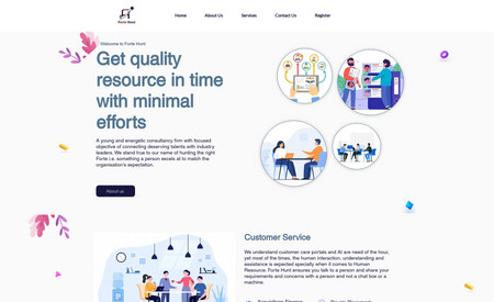 Fortehunt - Manpower solution consultant: Forte hunt is a leading manpower solution consulting firm. As per the customer they wanted to design a theme for their website that is full of life that showcases their work.

This theme is custom-designed from scratch in Wix.