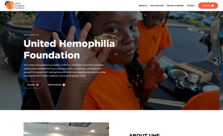 United Hemophilia Fo: Built using vanilla Wix