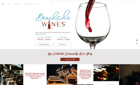 Beachside Wines: New Brand: New logo, copywriting, website design and build.