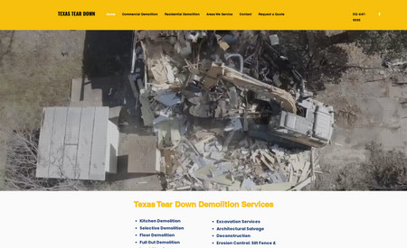 Texasteardown: Texas Tear Down is a reputable demolition company in [location], with a commitment to providing high-quality and safe demolition services to its clients. As a web designer and digital marketer, I was hired to redesign their website and help with their SEO and Google Ads campaigns, with the goal of increasing their online presence and growing their business.

The first step in the project was to conduct a thorough analysis of Texas Tear Down's website, including its current SEO rankings and Google Ads campaign. Based on this analysis, I identified areas for improvement and developed a new website design that was more user-friendly and optimized for search engines.

The new website design included a clear and concise navigation menu, with easy-to-use links to the company's services, portfolio, and contact information. I also added high-quality images of the company's previous work, which helped to showcase their expertise and build trust with potential clients.

To improve their SEO, I conducted keyword research and optimized the website's content with targeted keywords and meta tags. I also created and managed their Google Ads campaign, which helped to increase their online visibility and drive more traffic to their website.

The results of the project were significant. Texas Tear Down experienced significant growth in online traffic, leads, and conversions, resulting in a substantial increase in revenue. The company's website was now more user-friendly, visually appealing, and optimized for search engines, which helped to establish them as a leader in the demolition industry.

Overall, my work with Texas Tear Down was a success, and I am proud to have helped them achieve their goals. The company experienced significant growth in the two years we worked together, and I am confident that their online presence will continue to flourish in the future.