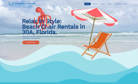 Victory Beach Rental: This project included the website and advanced booking solutions for 10 different beach access locations along the Florida (30A) beach for chair and other water sport rentals. We loved doing the animated look of the site. :)