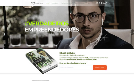hennedanif: Henne Danif é empreendedor serial e utiliza seu site para passar informações para o público empreendedor. Site institucional, incluso área de membros, blog e landing pages de conversão.