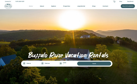 Buffalo River Vacations: Multi-Property Vacation Rental Website