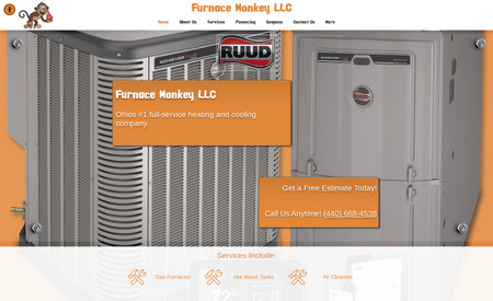 Furnace Monkey: Great project designing an updated website for a heating and cooling installation and servicing company.