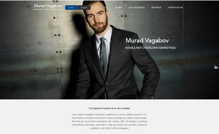 Murad Vagabov: Murad Vagabov is professional digital marketing consultant based in Czech Republic but working also with international clients. His main goal was to have clear business portfolio with his services and quick booking services forms.

