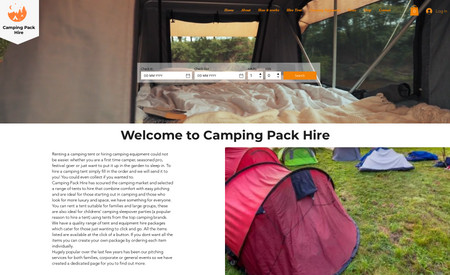 Camping Pack Hire: Economy Custom Template project. 
The client was the first in his industry for this kind of template. All text and graphics Agata Business Services provide to clients, clients have got full support. 