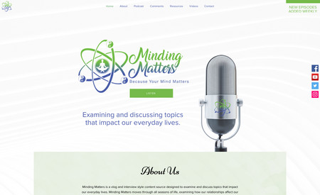 minding-matters: New podcast, vlog website build