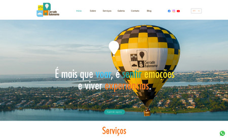 Cerrado Balonismo: Criamos esse site para uma empresa de balonismo de Brasília.