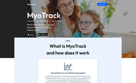 Myotrack: Advanced Website Design of a new concept/idea: A Personal Myopia Progression Tracking website. Advanced features and database were also included on this project. An app is coming up to complement the business.