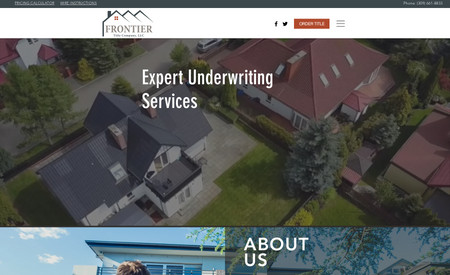Frontier Title Insurance: Title Company Website with video homescreen and advanced forms.