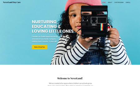 NeverLand Day Care: Fun and colorful website for Daycare & Early childhood education center Neverland Day Care based in Dublin, CA. Bold & Exciting website design.