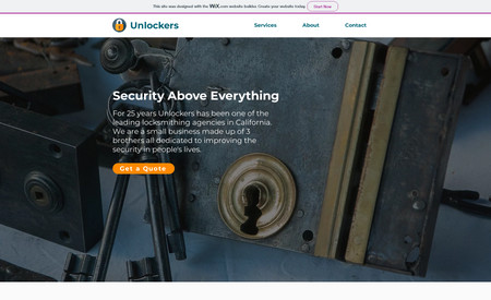 Unlockers: A concept website for a small business of locksmiths
