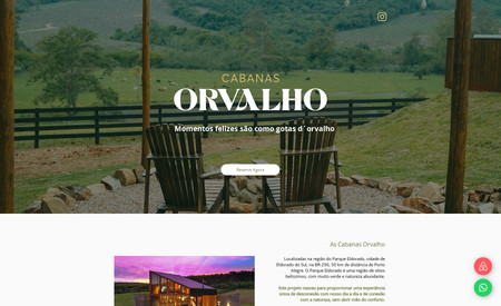 Cabanas Orvalho: Desenvolvemos do nome à marca, do negócio até o website do cliente. Tudo focado na experiência do usuário e agilidade na entrega do agendamento.
