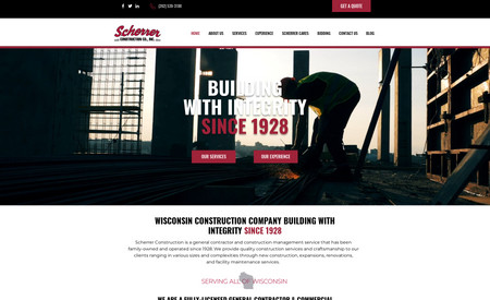 Scherrer Construction : Designed an advanced website for this local construction company with two locations. Additionally, our team does SEO and website maintenance for both Scherrer locations.  