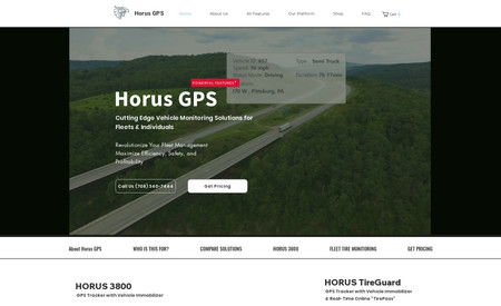 Horus Gps: A challenging website I've done so far. I have made the site fully responsive, collaborated with the client, and completed his desired website functionalities.
