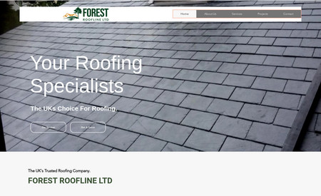 Forest Roofline: Roofing company based in London. We did their logo and website
