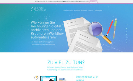 Einfach Papierlos: Projekt zur Förderung der Digitalisierung von KMU in der Schweiz. 

Unsere Arbeit: CI/CD, Design & Inhalt der Webseite