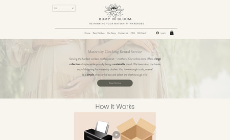Bump in Bloom: Bump In Bloom is a site where expectant mothers can rent maternity clothes for special occasions. It was a brilliant concept, but it required some advanced coding - as well as fixing some of her originally broken code.