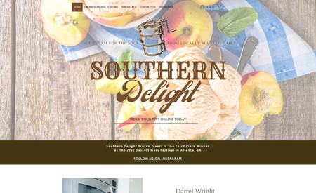 Southern Delight: This Delectable Ice Cream company was founded by Chef Darrel Wright. His ice cream is made from scratch with locally sourced dairy.