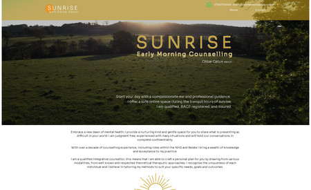 Sunrise Counselling Online: Single page website design and build.