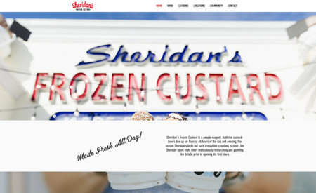 Sheridan's Frozen Custard: Website design and development