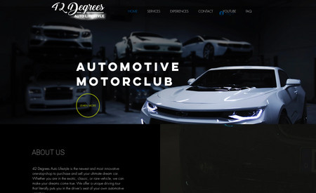 42 Degrees Auto Life: Redesigned the website based on inspirational websites. Suggested colors, fonts and premium stock photos to go with the client's brand.