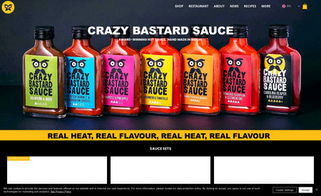 Crazy Bastard Sauce: The Crazy Bastard Sauce website is a prime example of an excellently designed website with robust SEO features. From the moment you land on the homepage, you're greeted with bold and eye-catching graphics that represent the brand's personality and products. The website design is both modern and sleek, with a well-organized layout that makes it easy to navigate.

One of the standout features of the website is its search engine optimization. The website is designed to be easily crawlable by search engines, with well-optimized meta titles and descriptions, header tags, and alt text for images. This ensures that Crazy Bastard Sauce ranks high in search engine results pages (SERPs), driving organic traffic to the website and increasing brand visibility.

The website also boasts a responsive design, which means it is optimized for different devices and screen sizes, making it easy to access on desktops, tablets, and mobile devices. This makes for a smooth user experience, as visitors can access the website and make purchases seamlessly, regardless of the device they're using.

Overall, the Crazy Bastard Sauce website is an excellent example of how SEO and web design can work together to create a compelling and effective online presence. With its bold graphics, well-organized layout, and robust SEO features, it's no wonder the website has gained traction and a loyal customer base.