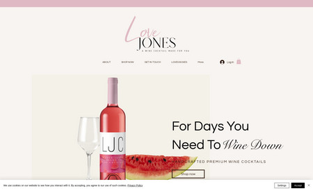 Lovejones Wine : Create a full website design, and integrated the wix stores. We also set up the shipping and created product mockup images for the wine bottles.