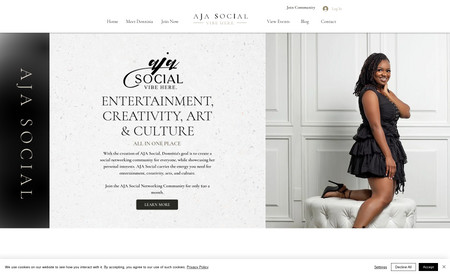 AJA Social: AJA Social, formerly known as Heavenly Engagements, is a networking community of entertainment, creativity, art, and culture. This website is a subscription based website for those wanting to be in the KNOW about upcoming events, get access to event insiders / influencers, access to member's only content & info, get expert recommendations for local events & interests, and get business of the month promotions. 