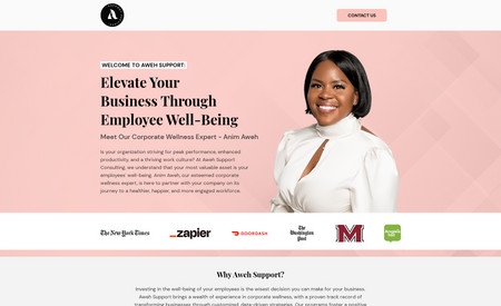 Aweh Support, LLC: I design this mobile responsive website for Aweh Support, LLC. Feel free to contact me if you need a website for your business.