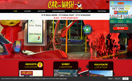 CARisma Wash: CARisma Wash, an innovative car wash with three locations in Houston, TX, including a dog wash, has developed a unique relationship with the Agency at ICS. From being one of their initial website projects, this partnership has evolved over the years, involving various projects spanning social media, print, and ongoing website updates. The collaboration continues with the team, producing outstanding branded content. CARisma is currently one of our Beta Testers for our eCommerce project.