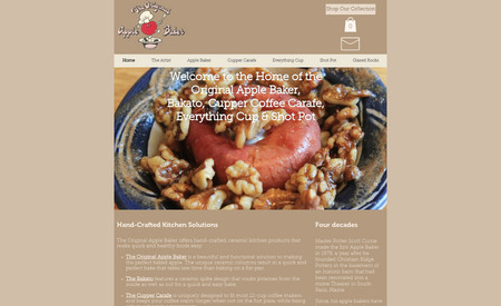 Apple Baker: Hand Crafter site with eCommerce featuring store, galleries, submission form, Facebook feed and more!