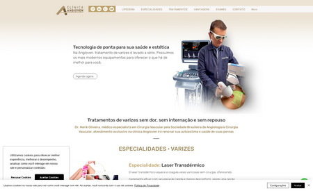 Clínica Angioven: Site estilo institucional + Página de captura para campanhas Google Ads e Facebook Ads