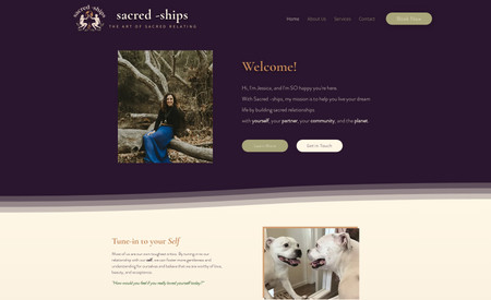 Sacred -Ships: Clean and beautiful website for a wonderfully talented couple :) 