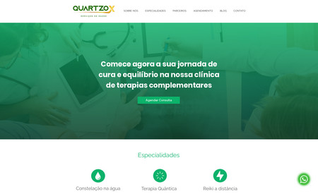 QuartzoX: Site desenvolvido para QuartzoX Serviços de Saúde onde disponibilizamos um sistema de agendamento online de sessões de terapia à distancia.