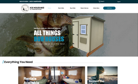 Ice Holes 603: Website for custom built bob houses in New Jersey.