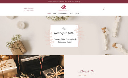 Graceful Gifts: Website Design for a gift shop.