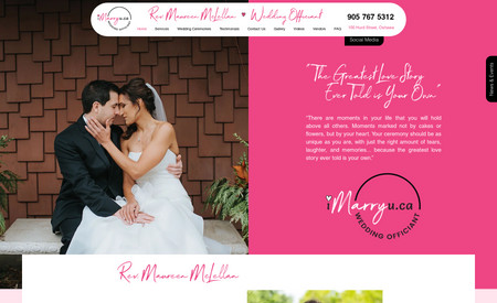 iMarryU.ca: We designed the logo for this client and then designed, produced and host this new site on the WIX platform. We updated all their content from their previous site and now they are able to manage their site content updates themselves. 

We gave the site a new more modern look and feel, setup the basic WIX SEO like we do with all our site builds while adding a lot of new content and functionality. 

We designed and setup all their social media to be inline with the new branding and website, created and produced new print materials including a presentation folder, business cards, letterhead, PowerPoint Presentations, vehicle graphics, brochures and more as we continue to work with her. 

The client has been very happy with our work and continues to refer us to entrepreneurs and business owners in her network.