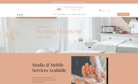 Advanced Website: I had the pleasure of assisting Ashley in updating her spa's site design and creating her logo. Furthermore, I crafted a custom footer design, while also providing support in implementing the booking function and expanding the range of services offered.