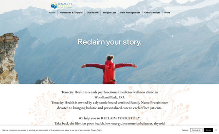 Tenacity Health : Tenacity Health is a medical provider specializing in Integrative Approach Medicine. They needed a website that provided plenty of information about their medical specialties, along with easy scheduling, chat features, and a blog. They also needed certain medical disclaimers on their website.