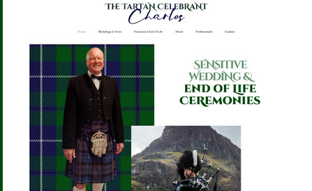 The Tartan Celebrant: A Designed in Half a Day project - a small website for a new wedding celebrant, with plenty of calls to action.