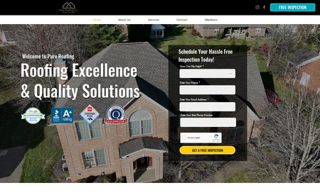 Pureroofing: Client was a new business owner whose focus is on residential and commercial roofing.

Our task was to design and developer a website from scratch. 