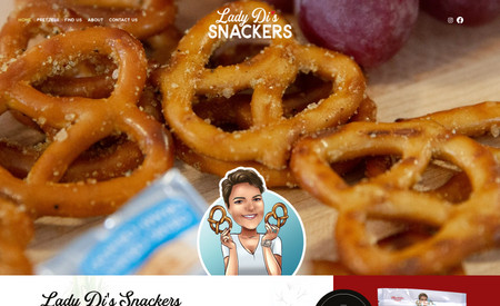 Lady Di's Snackers: Their logo got a refresh, a brand guide was put together, provided product photography, copywriting, and I created their website!