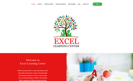 Excel Learning Center: New website for Pre-K students ages 2 to 5