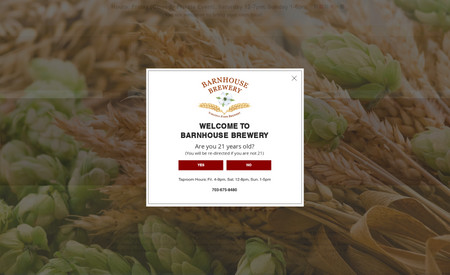 Barnhouse Brewery: Virginia based brewery and event center website design. 