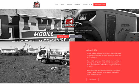 HI-Way Mobile Diesel Mechanics Classic Single Page Website