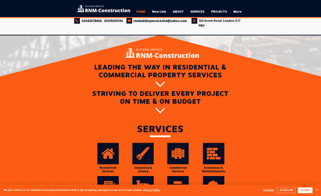 RNM Construction: Complete website for large construction company