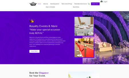 Royalty Events and: In this project I design the website