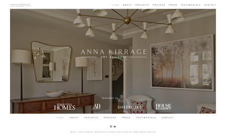 Anna Kirrage Art Dealer: Logo, marketing and website designed and set up for this client